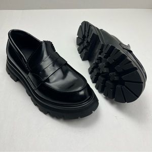 Alexander McQueen Wander Leather Loafer Moccasin Chunky Black US 6.5 EUR 36.5‎